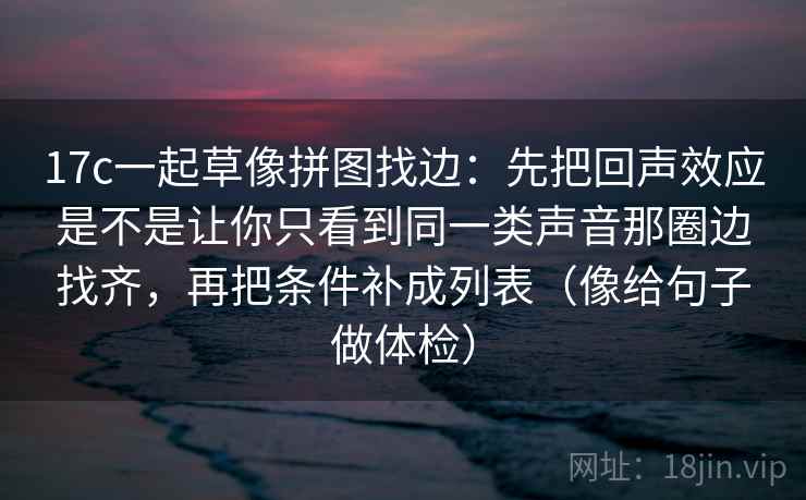 17c一起草像拼图找边：先把回声效应是不是让你只看到同一类声音那圈边找齐，再把条件补成列表（像给句子做体检）