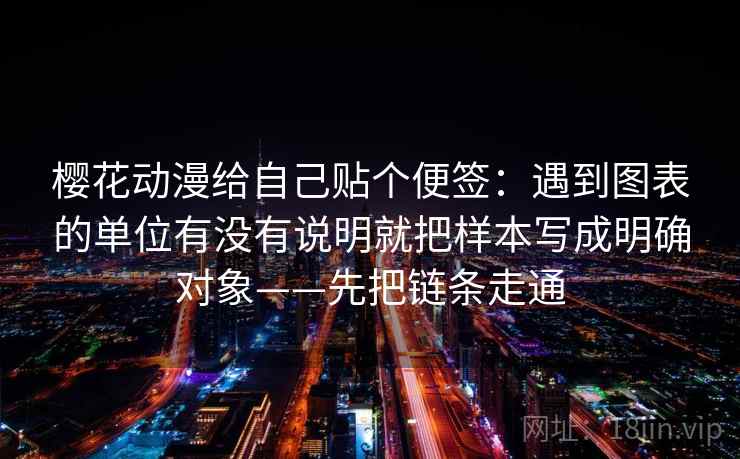 樱花动漫给自己贴个便签：遇到图表的单位有没有说明就把样本写成明确对象——先把链条走通